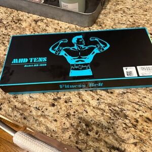 MHD TENS Fitness Belt in Black with Teal Graphics